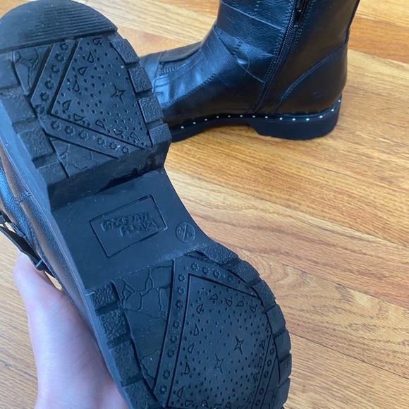 Black combat boots with buckle detail. Only worn a handful of times. - Picture 6 of 7